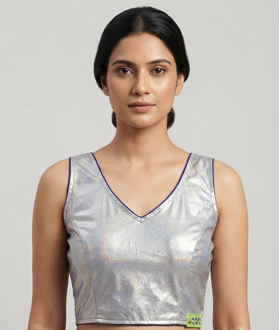 Fancy shimmer shiny ✨ Blouse 👚 with short hands ✨