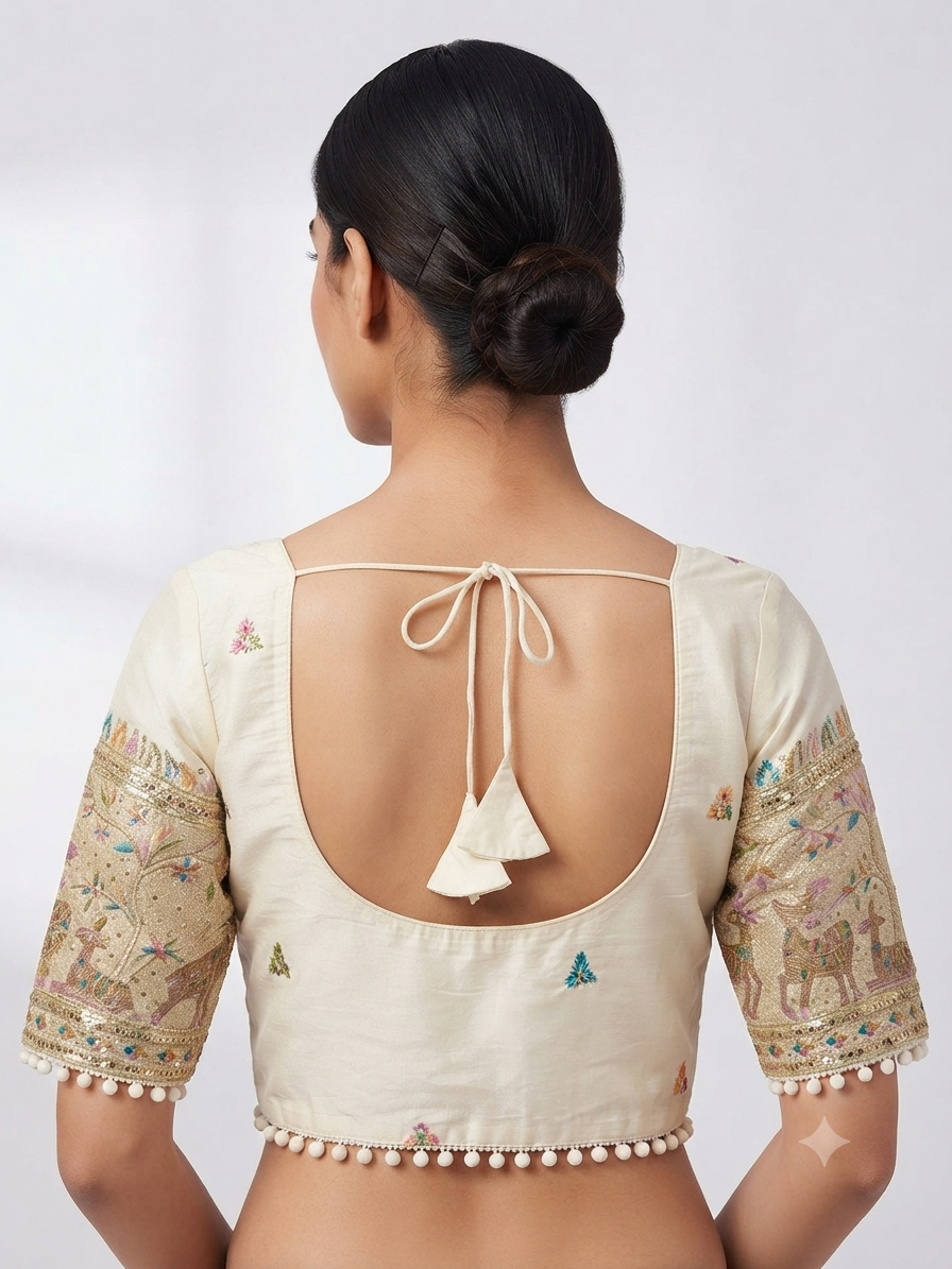 Sequin hand work Blouse 👚 with sleeves