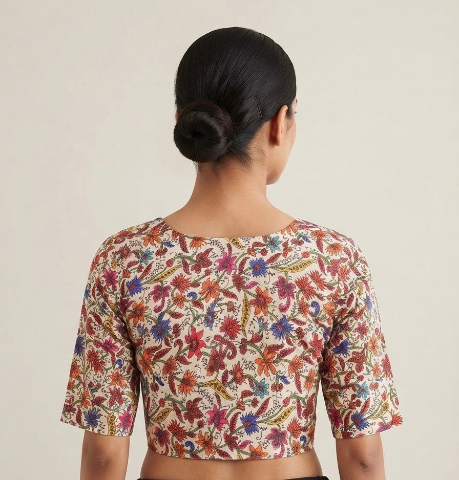 Fancy multicolour printed Blouse 👚 with sleeves