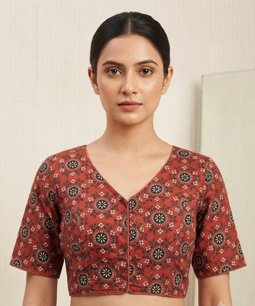 Digital Kalamkari Blouse 👚 with sleeves