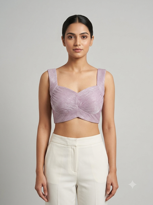 Lavender pink designer sleeveless blouse 👚