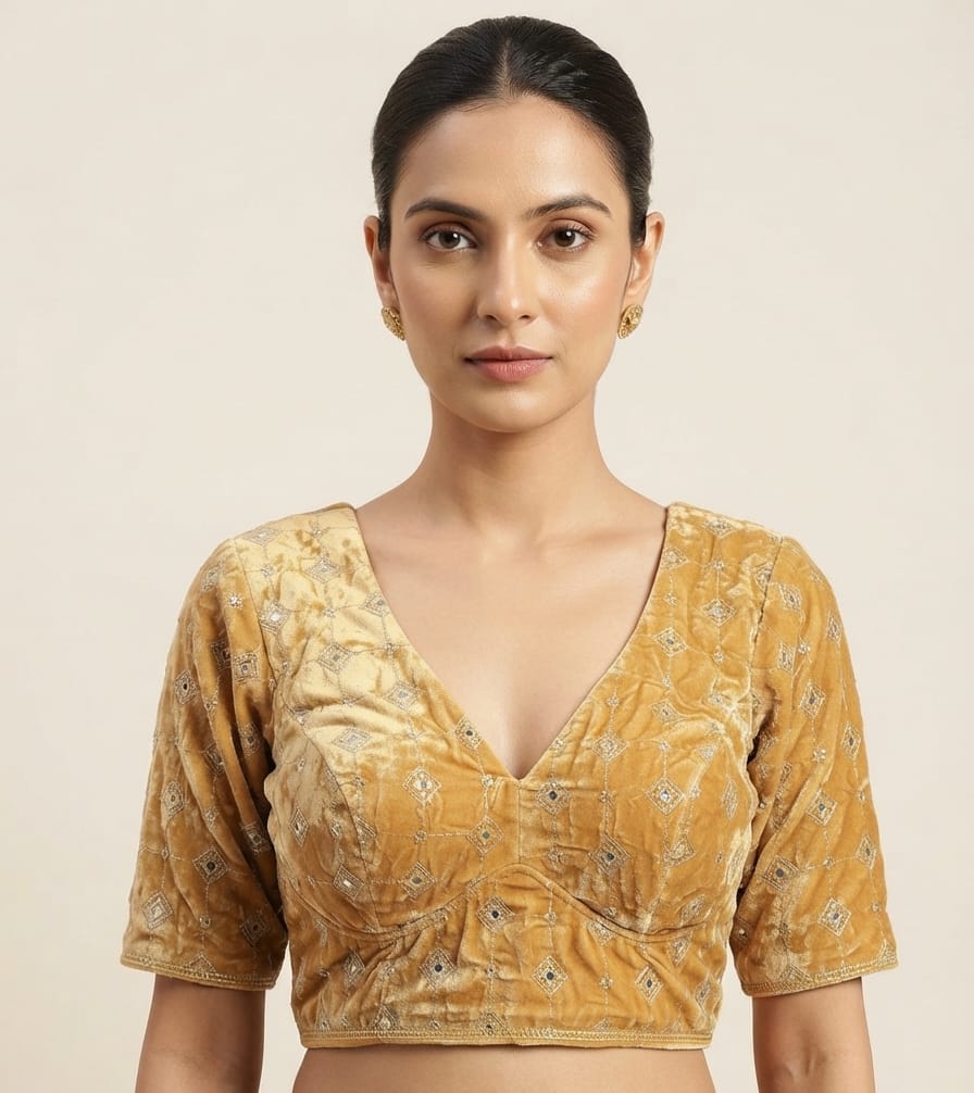 Sequin work velvet Blouse 👚 with hands