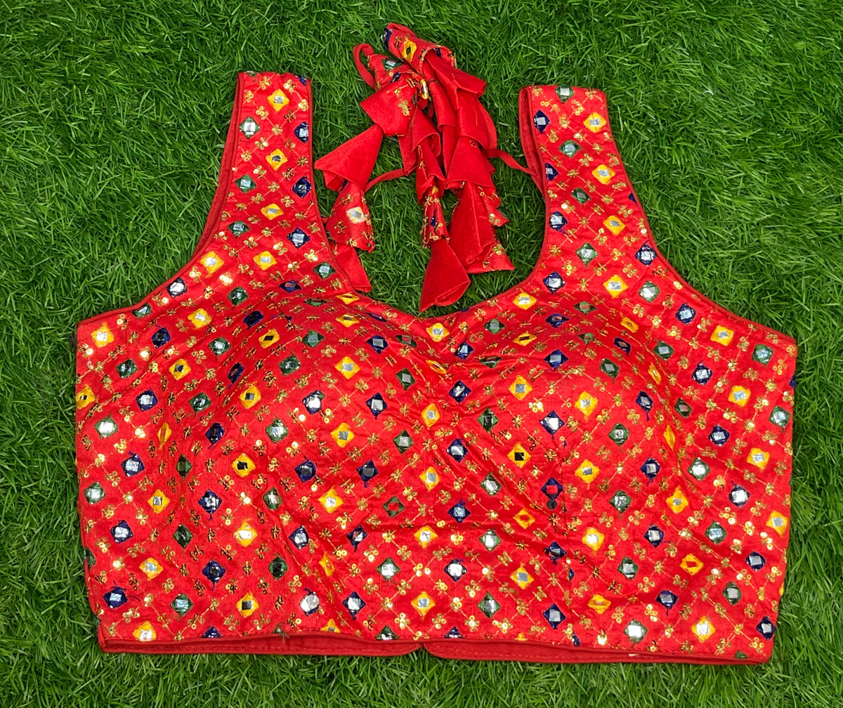 Red multicolour with hands