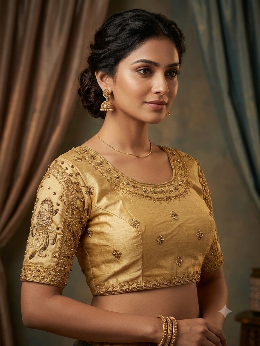 Golden work blouse 👚