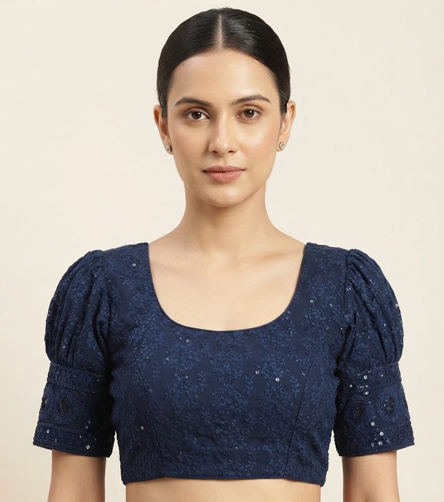 Sequin thread work Blouse 👚 puff hands
