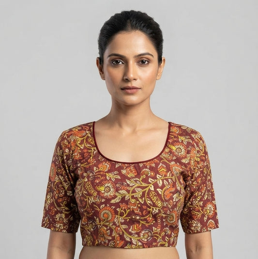 Kalamkari Blouse 👚 Stretchable