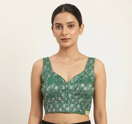 Banaras Zari Glow Blouse 👚 side hands available✨￼