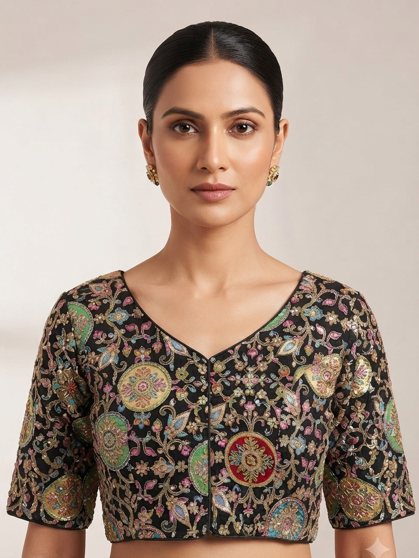 embroidery Blouse 👚 with sleeves✨