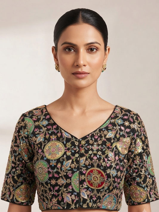 embroidery Blouse 👚 with sleeves✨
