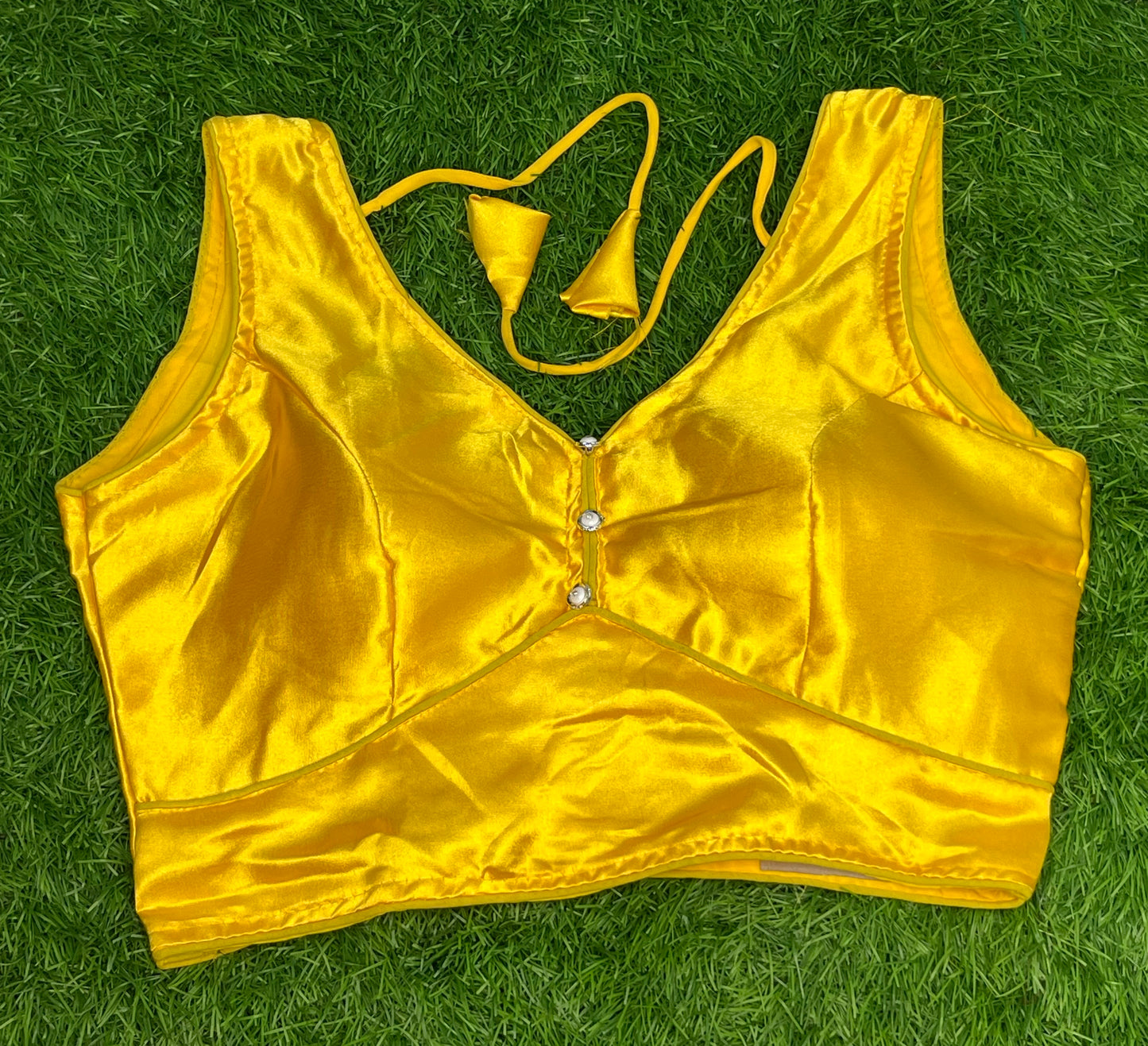 Yellow fancy blouse with hands