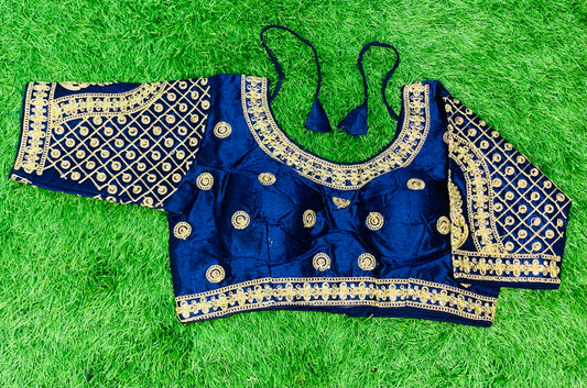 Navy blue hands on Moti work