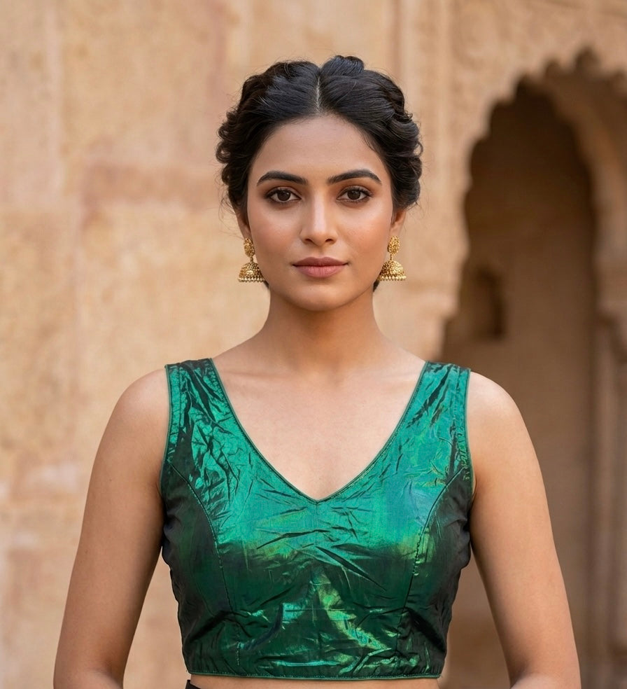 Green shiny ✨ with hands 👚 blouse