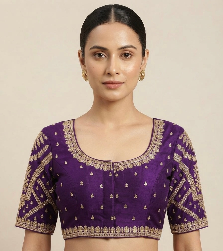 Designer embroidery Blouse 👚 elbow hands 🌺