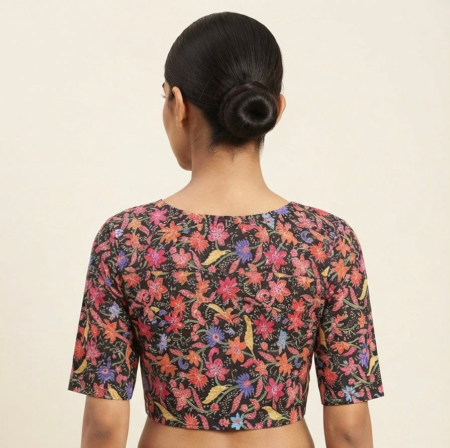 Fancy printed multicolour Blouse 👚 with sleeves