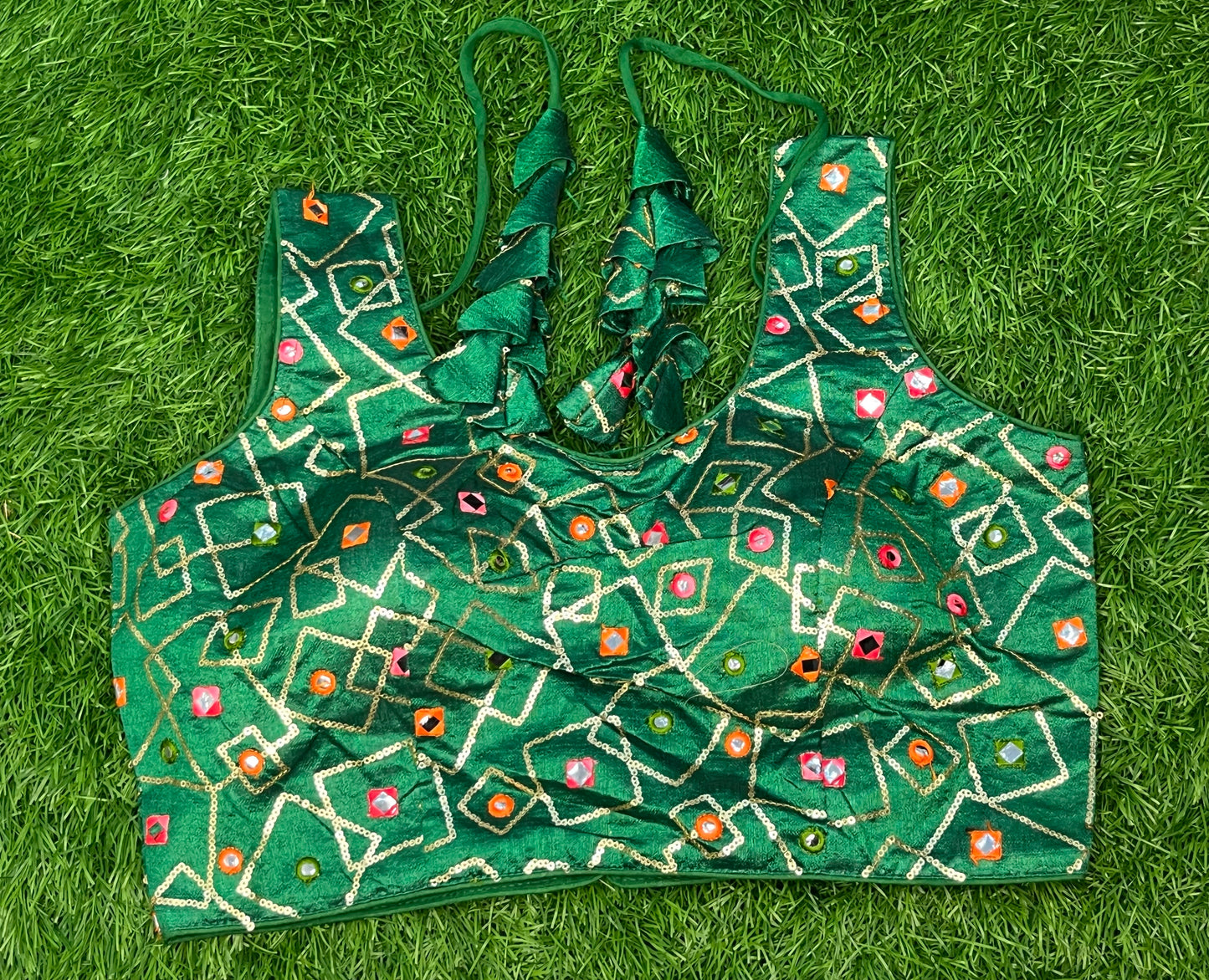 Green multicolour with hands