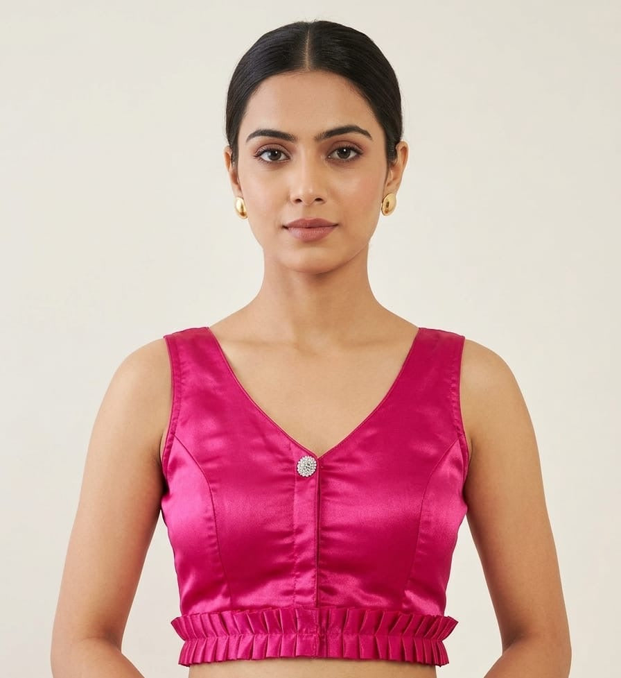 Pink silk Blouse 👚 with hands