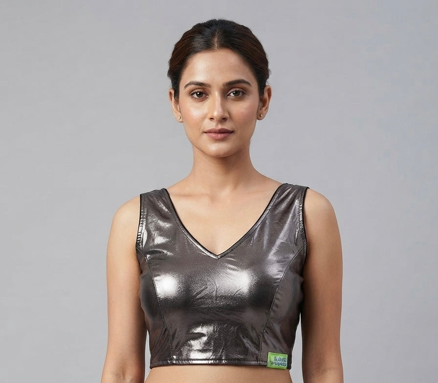 Shimmer shiny ✨ party Blouse 👚 with short hands ￼￼
