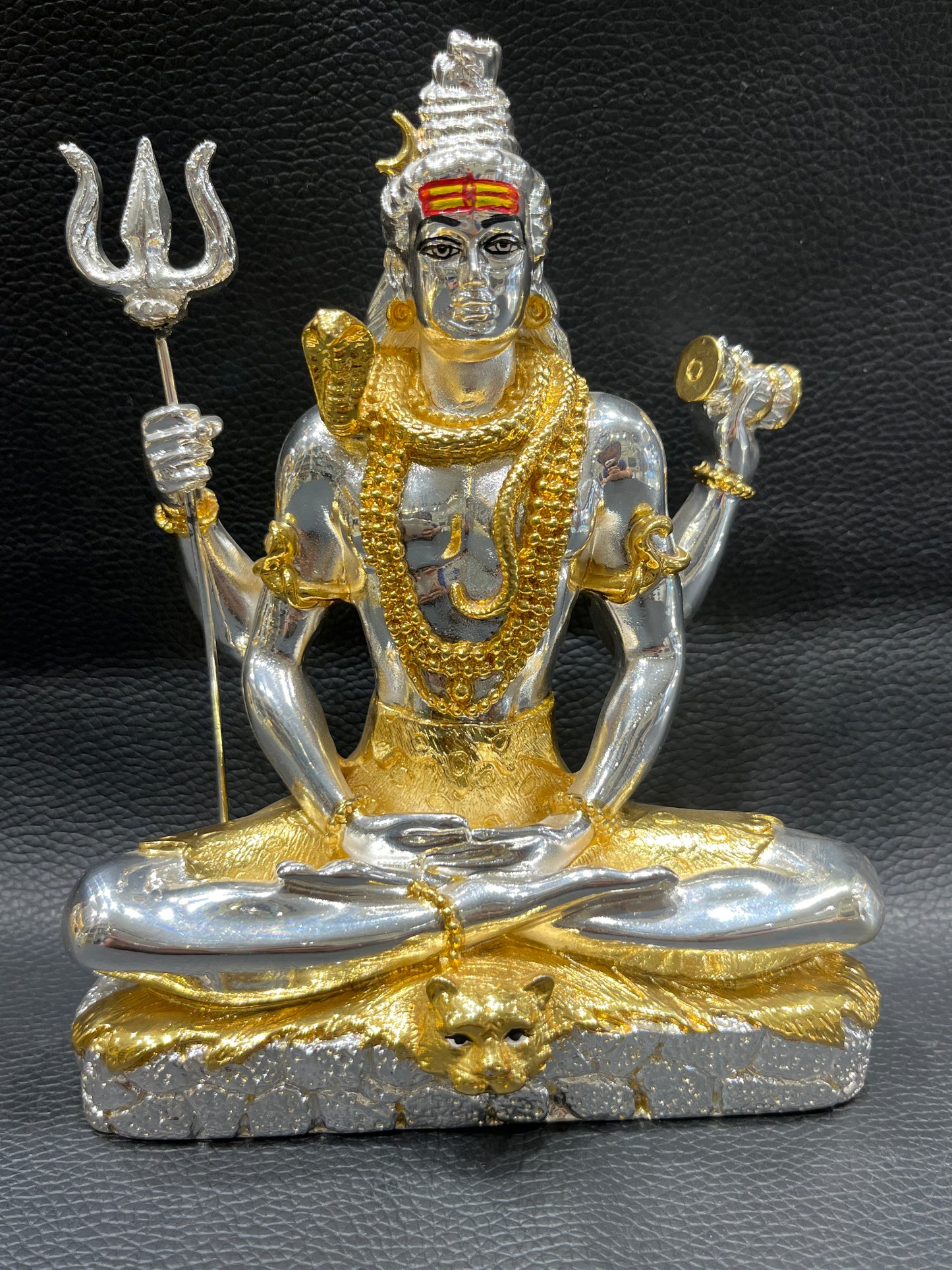Gold silver Shiv ji idol