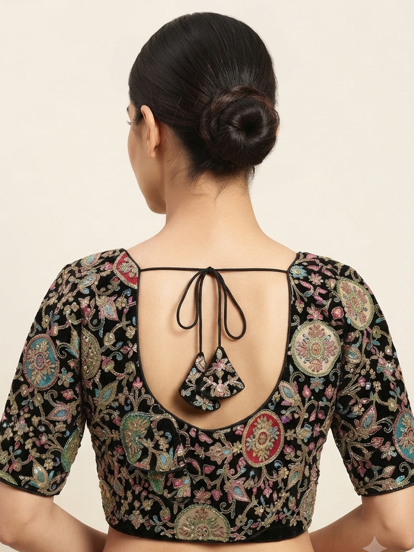 embroidery Blouse 👚 with sleeves✨