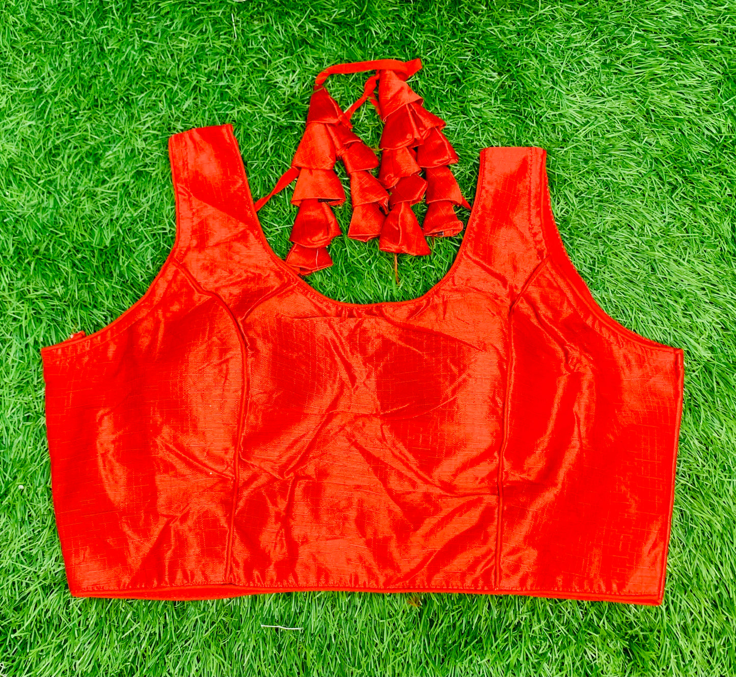 Plain red blouse