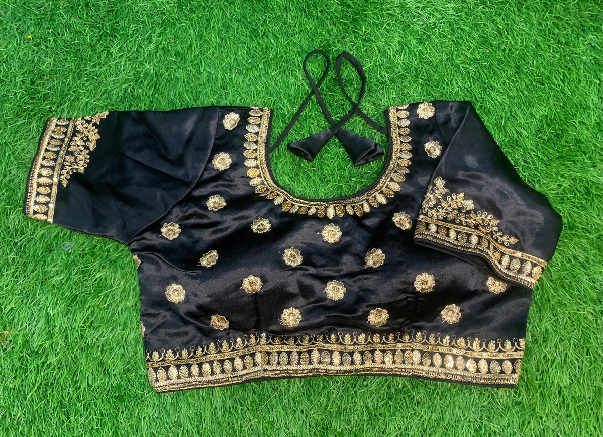 Black satin blouse