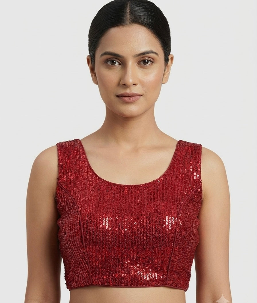 Marron sequin Blouse 👚 inside hands available ￼