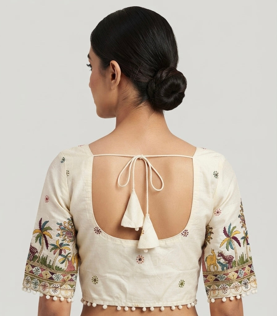 Tree printed cotton Blouse 👚 with sleeves