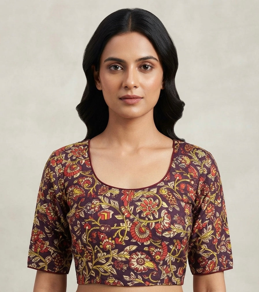 Kalamkari printed stretchable Blouse 👚