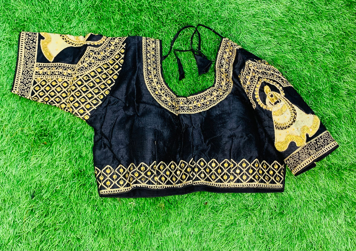 Bride on hands black colour blouse