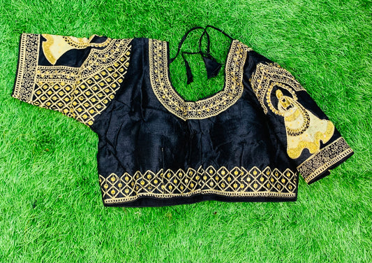 Bride on hands black colour blouse