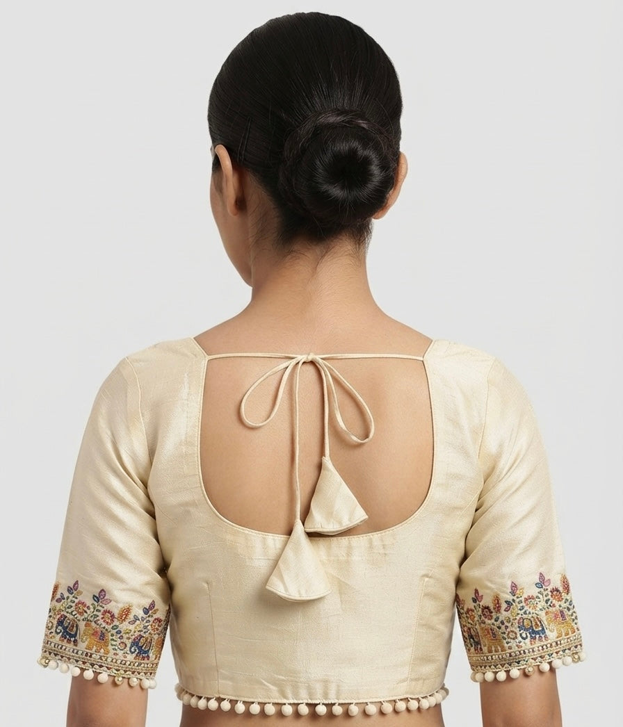 Tissue elephant 🐘 thread hand work Blouse 👚 with sleeves