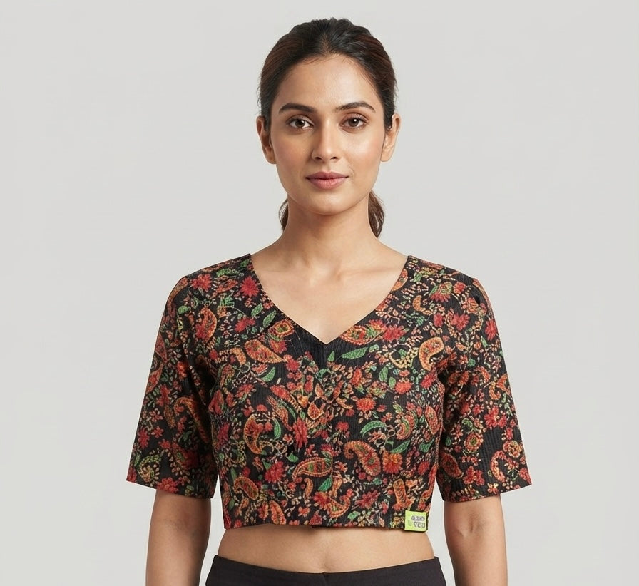 Floral printed multicolour Blouse with sleeves