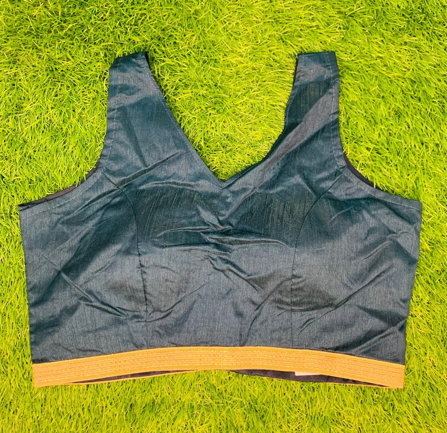 Rama green border blouse