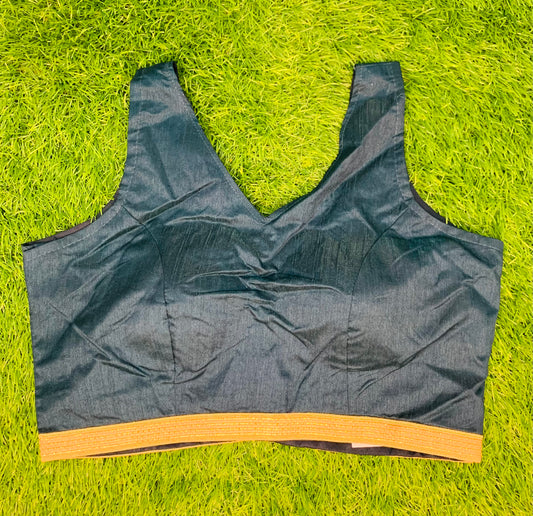 Rama green border blouse