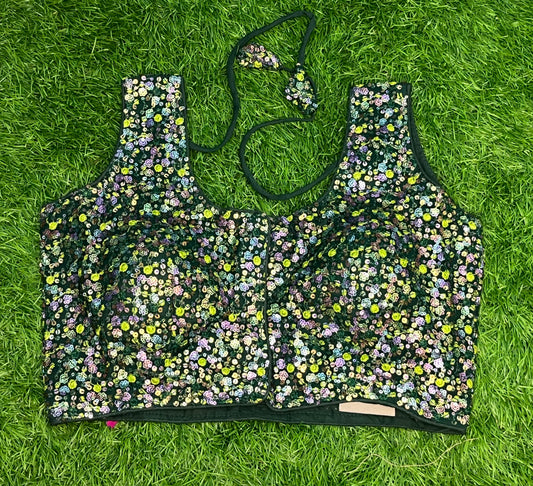 Sleeveless green blouse