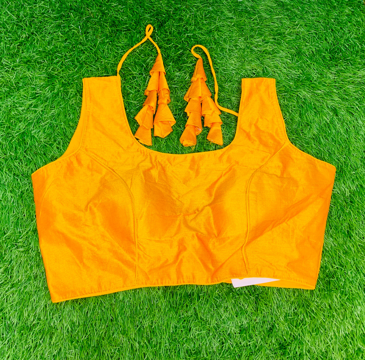 Plain with hands yellow blouse