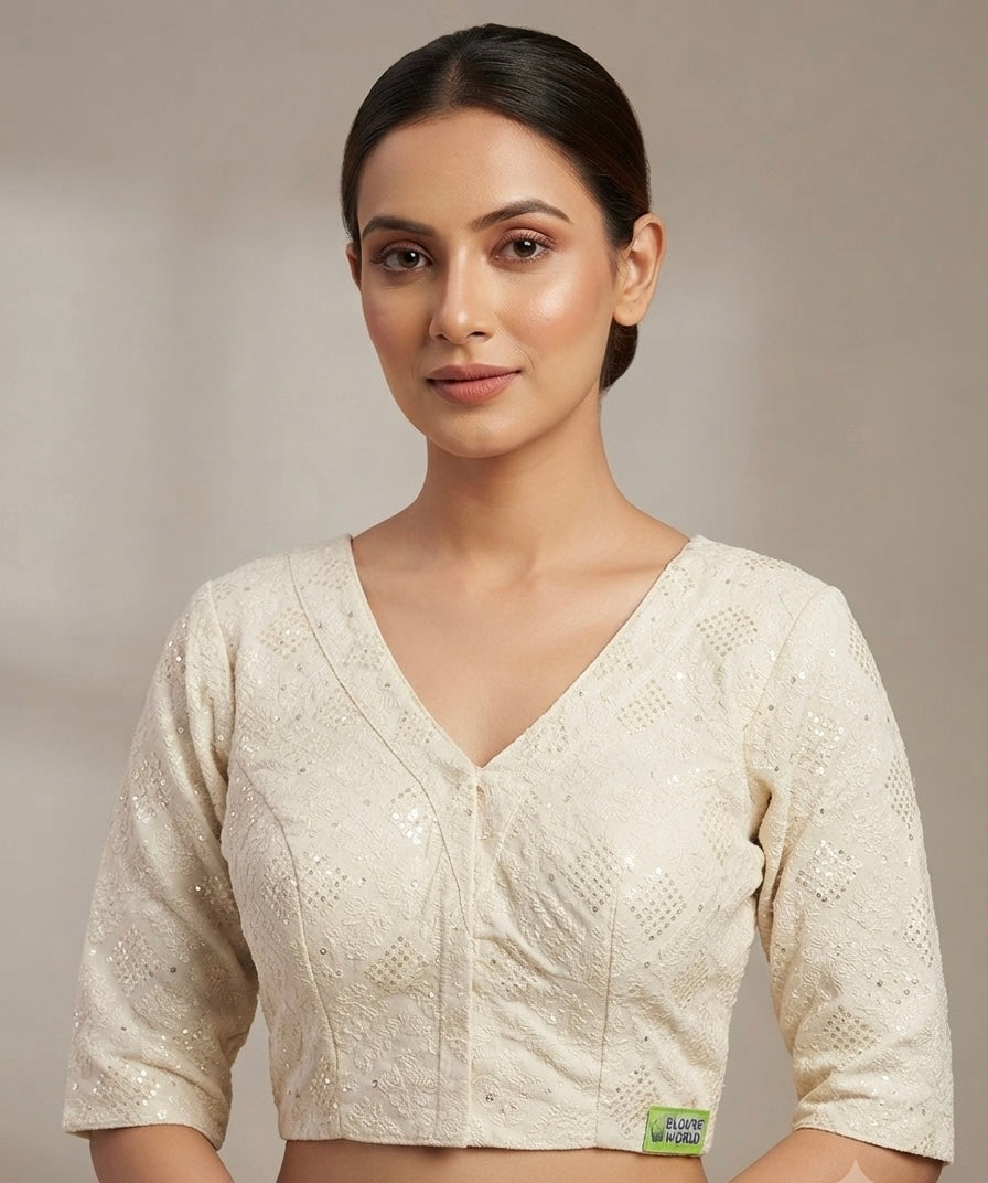 Fancy sequin- thread work Blouse 👚 with sleeves