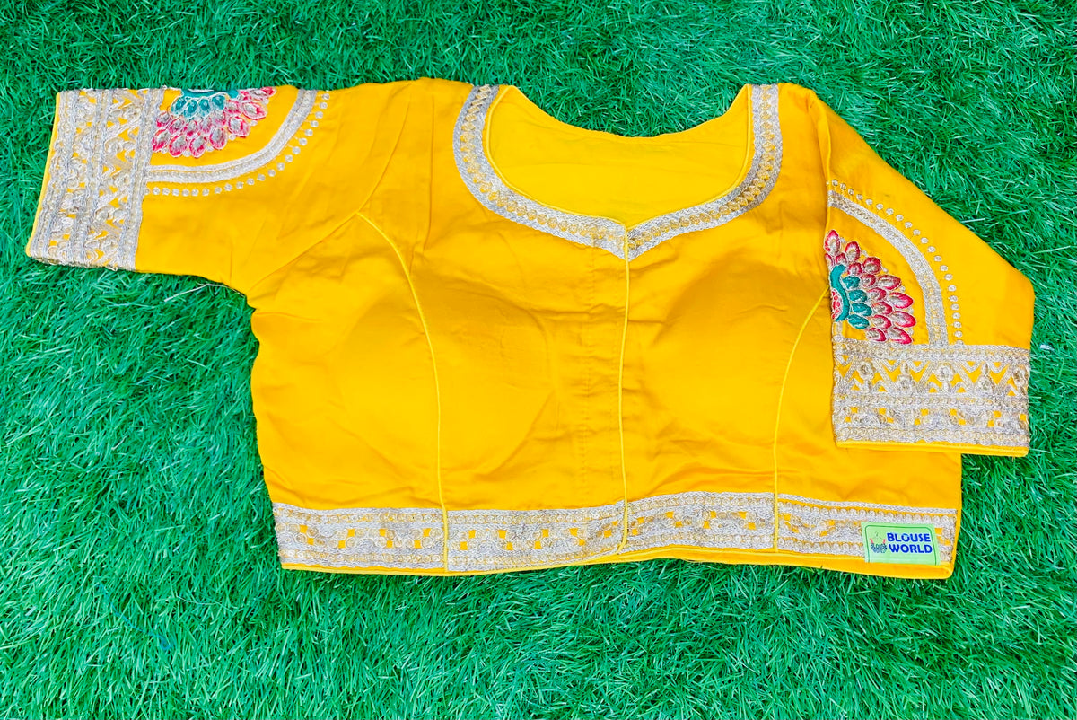 Yellow designer wedding blouse