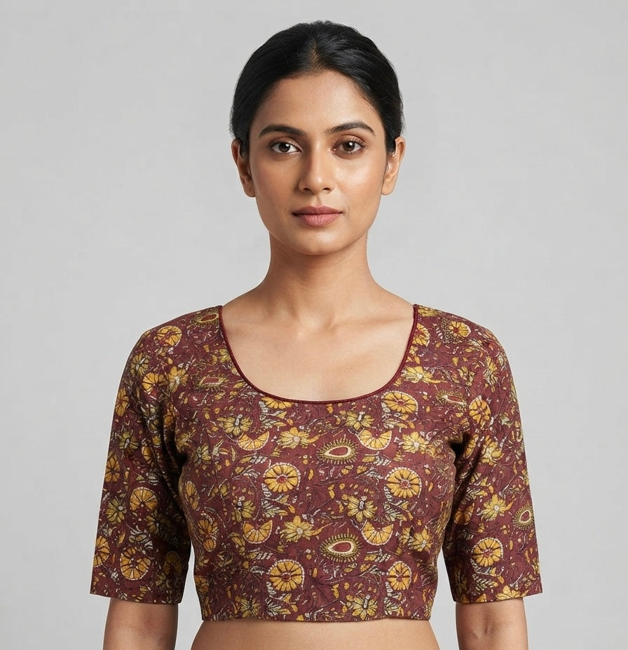 Printed Kalamkari stretchable Blouse 👚 🌸