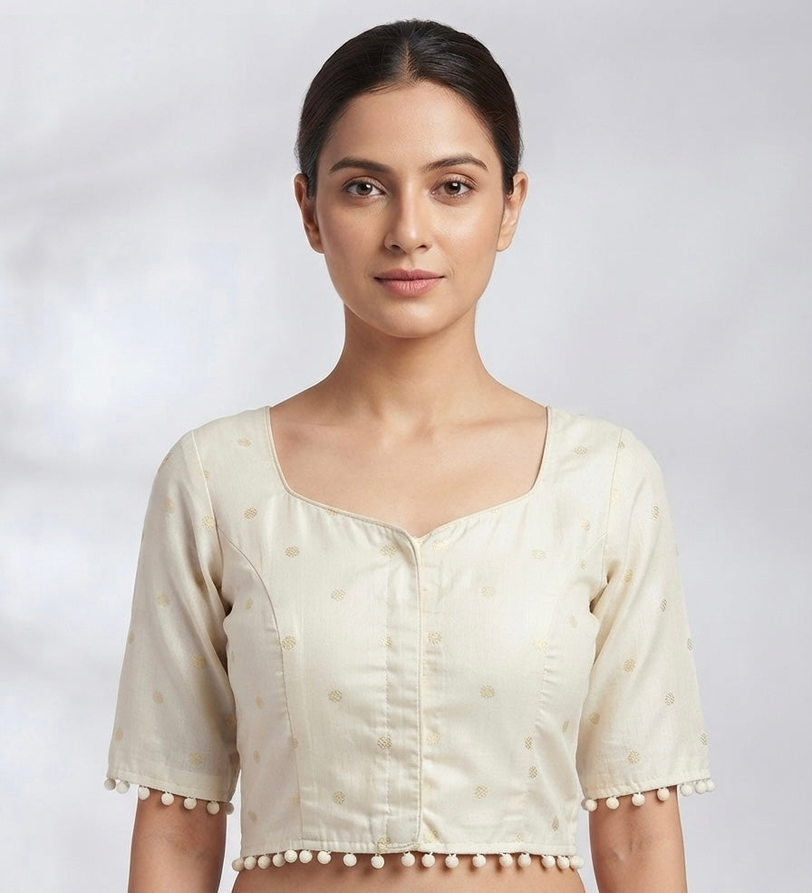 Tissue gold print Blouse 👚 with sleeves✨￼