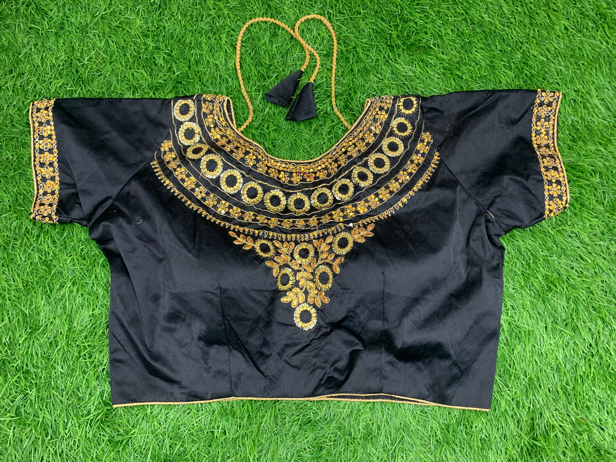 Maharani neck black blouse