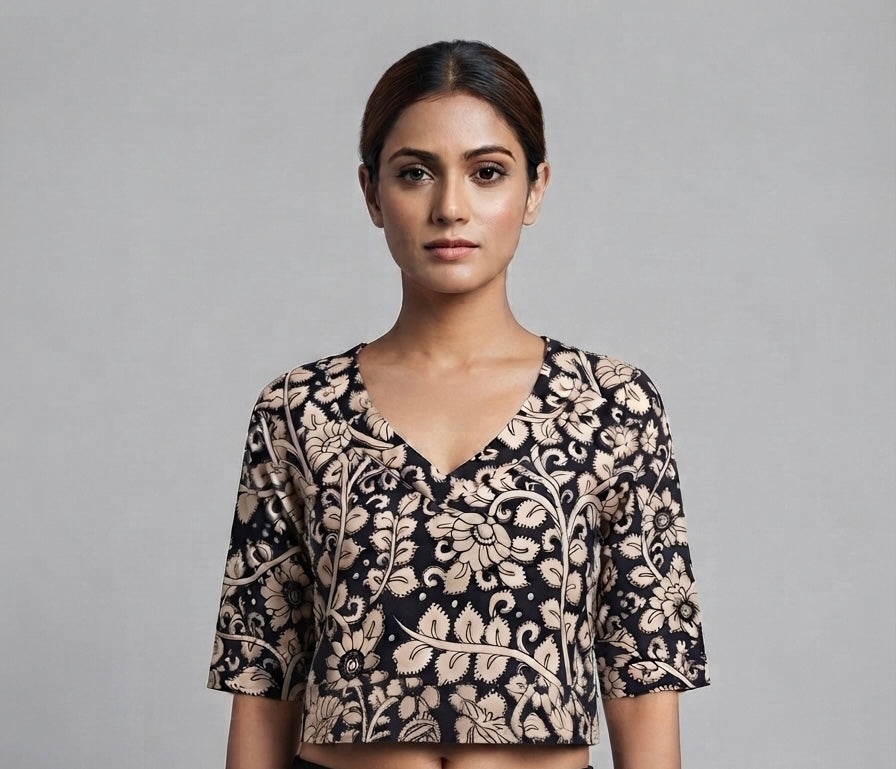 Flower 🌼 Kalamkari stretchable Blouse 👚