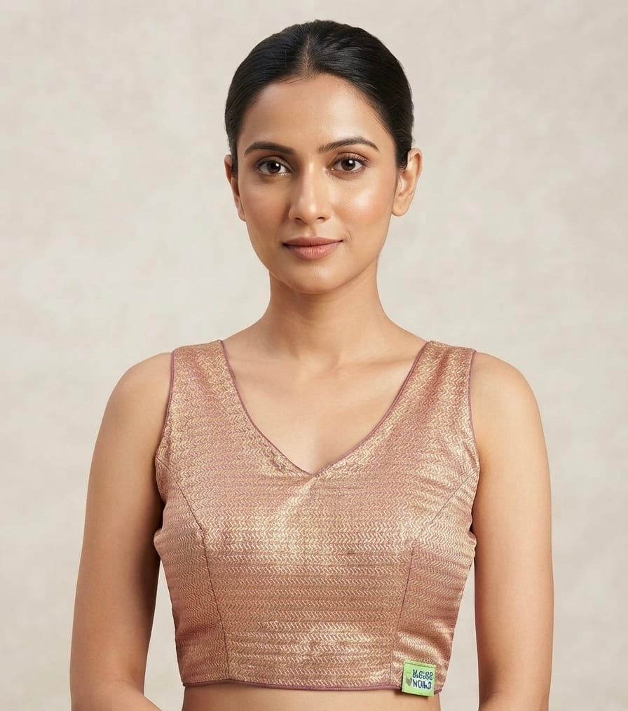 Metallic Glow V-neck Blouse 👚 with short hands