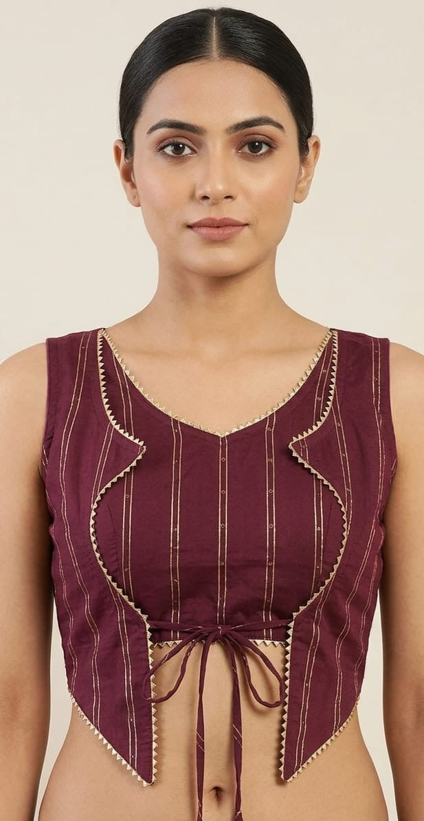 Court set wine colour Blouse 👚 with hands