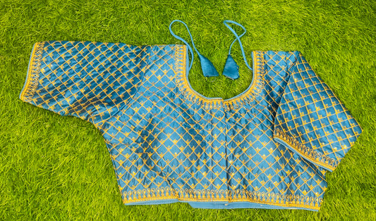Sky blue work blouse