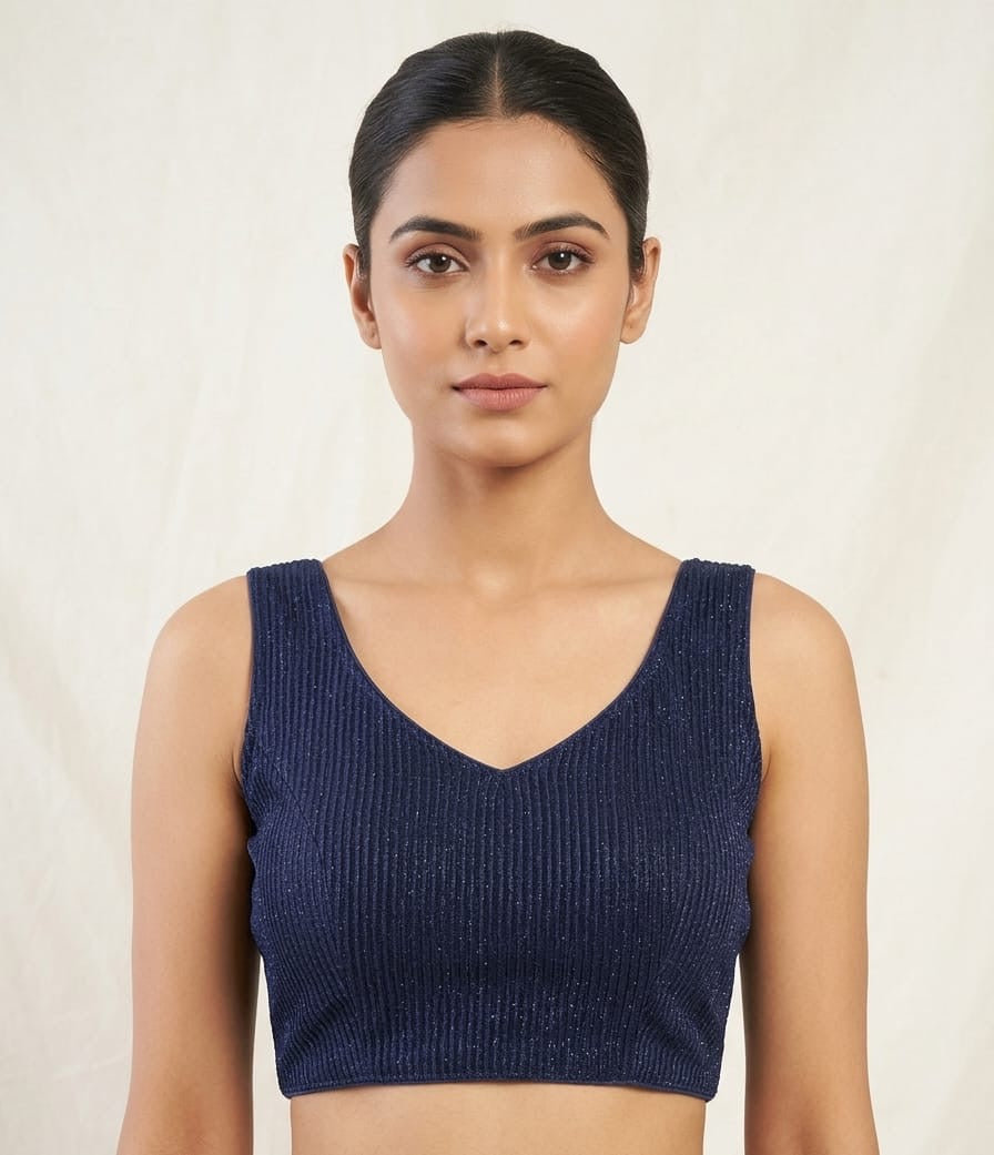Shiny ✨ navy blue Blouse 👚 sleeveless