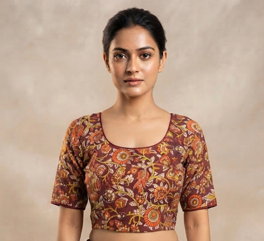 Kalamkari printed stretchable Blouse 👚