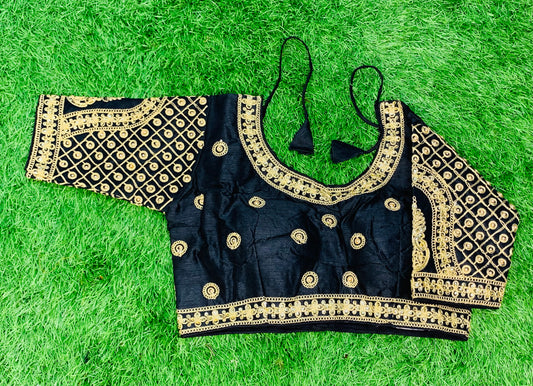 Black colour designer blouse
