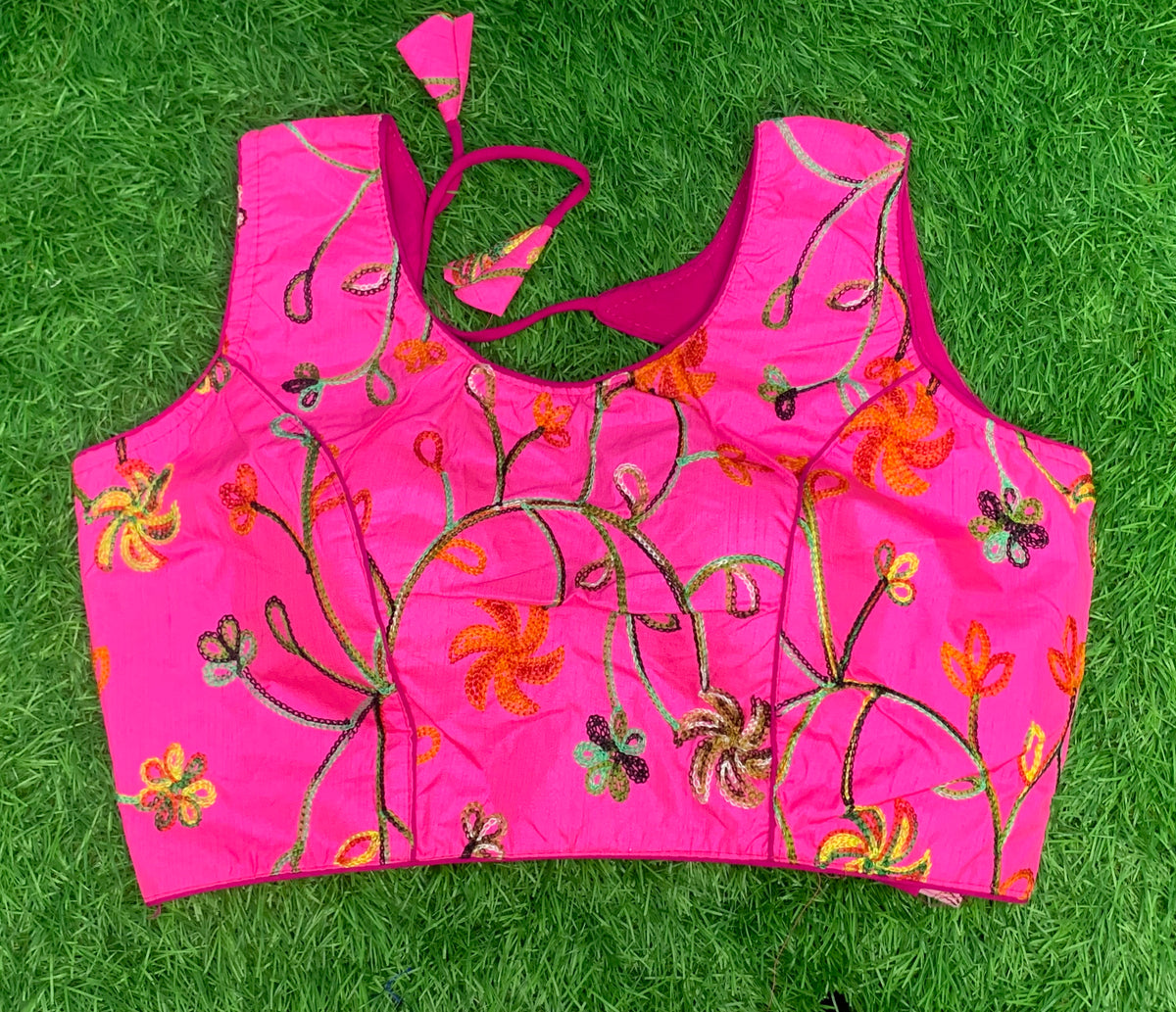 Pink flower blouse with hands