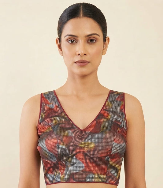 Multicolour geometric printed Blouse 👚